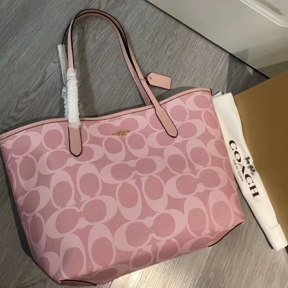 COACH City 33 Cherry Blossom Powder Tote Bag - Picture 2 of 7